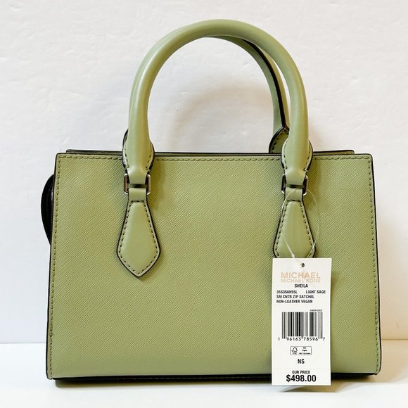 Michael Kors Sheila Small MINI Satchel Shoulder Crossbody Bag Light Sage - Picture 6 of 13
